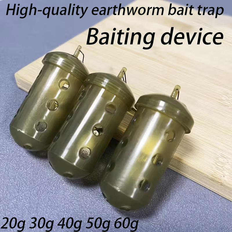 Fishing Line Dispenser - กรงใส่เหยื่อตกปลาทรงกระบอก, รูระบายอากาศ - ดีไซน์จมเร็วสำหรับเหยื่อเปียกและแห้ง, ดีไซน์ป้องกันกระแส, กรงใส่เหยื่อตกปลาคาร์พยุโรป