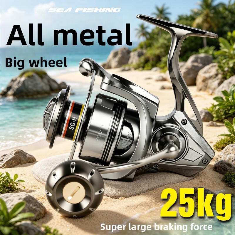 Ice Fishing Line - รอกสปินนิ่งโลหะคุณภาพสูง เหมาะสำหรับตกปลาทะเล ตกปลาด้วยเหยื่อปลอม ตกปลาบนเรือ ตกปลาชายฝั่ง และตกปลาชายทะเล