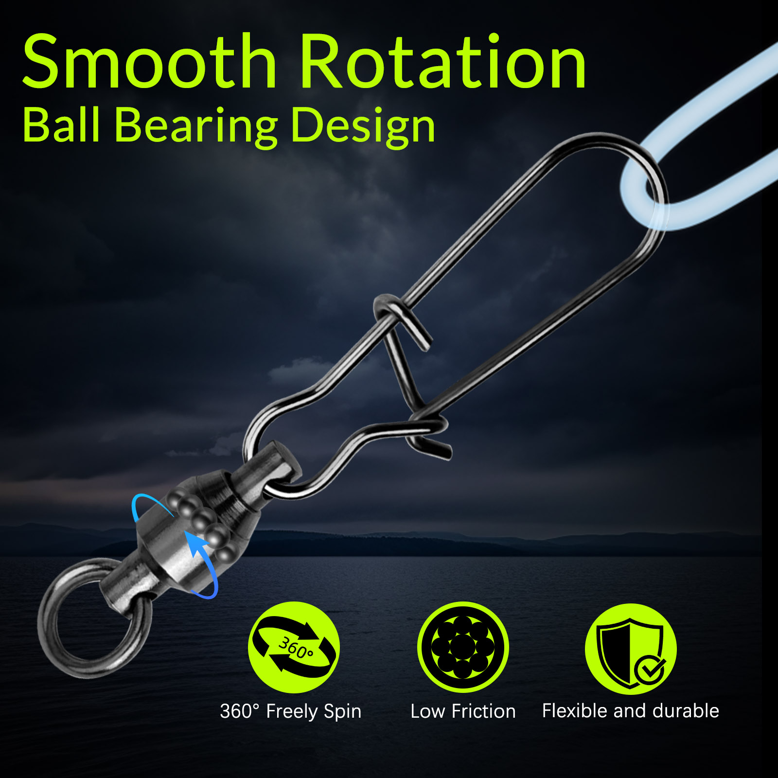 ตัวเชื่อมสายเบ็ดตกปลาแบบหมุนได - Freshwater Line บทวิจารณ์และราคา