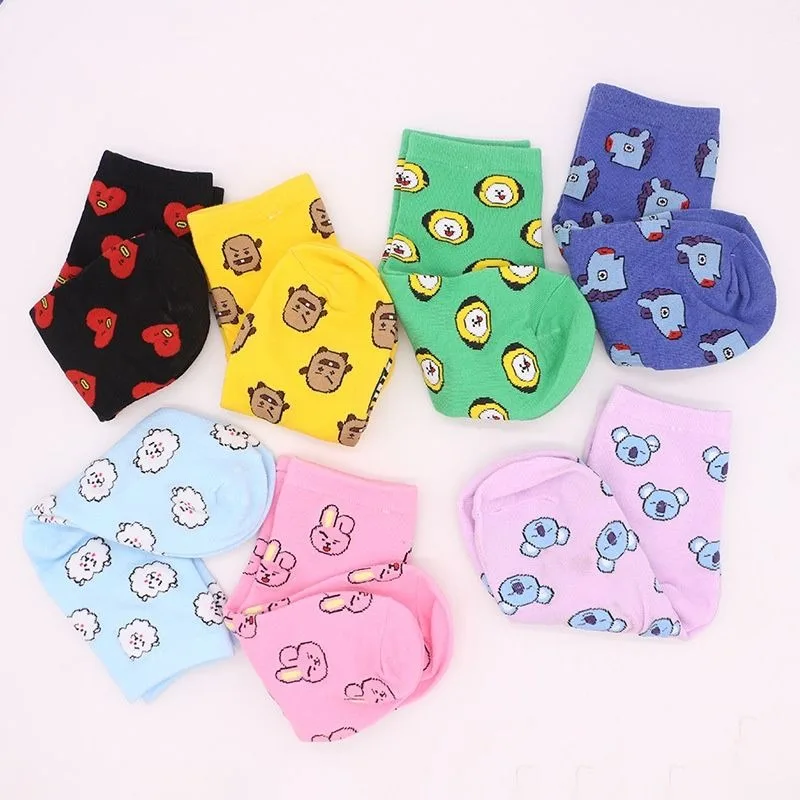 ถุงเท้าการ์ตูน BT21 น่ารัก ถุง - Tippet Line บทวิจารณ์และราคา