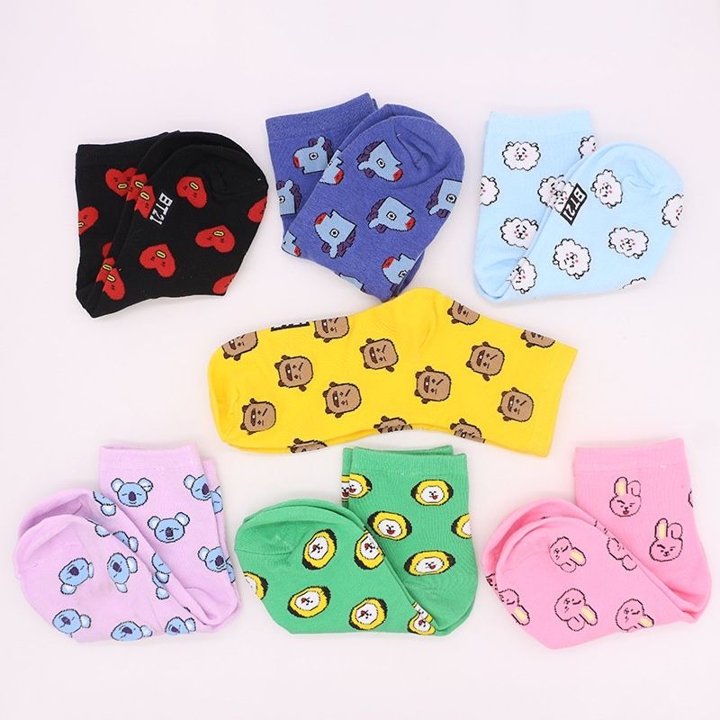 ถุงเท้าการ์ตูน BT21 น่ารัก ถุง - Tippet Line บทวิจารณ์และราคา