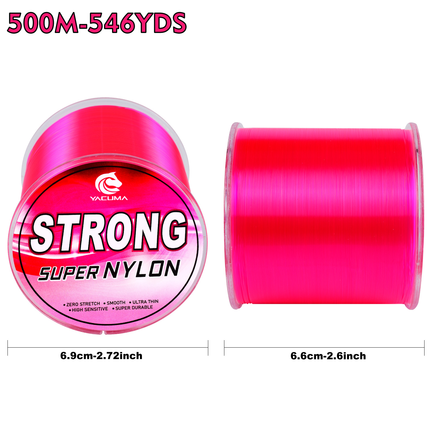 สายเอ็นตกปลาไนลอนสีชมพู YACUMA - Fluorocarbon Line บทวิจารณ์และราคา