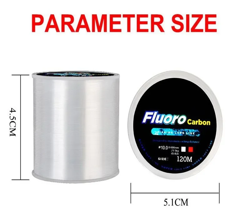 สายตกปลา 120M 0.20 มม.-0.60 มม - Fluorocarbon Line บทวิจารณ์และราคา